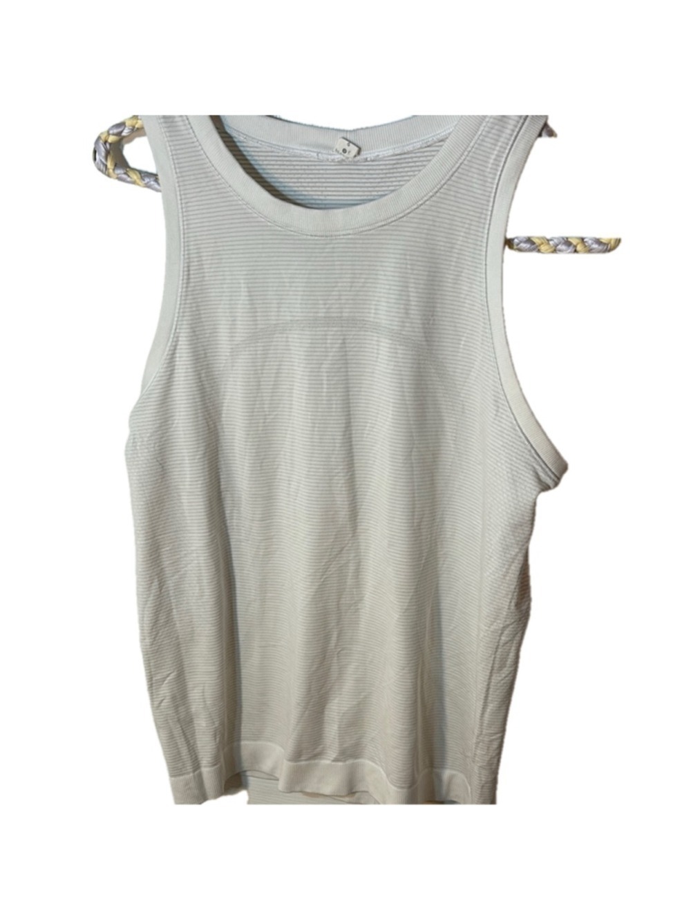 Lululemon Women's White striped Sleeveless activewear Top size 6